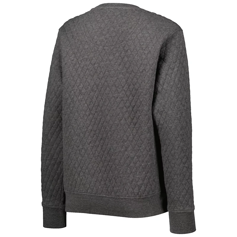 Pressbox Heather Charcoal UCF Knights Moose Quilted Pullover Sweatshirt