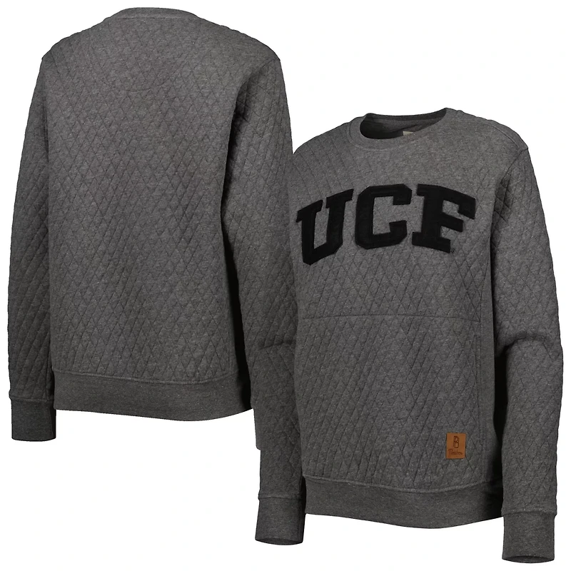 Pressbox Heather Charcoal UCF Knights Moose Quilted Pullover Sweatshirt