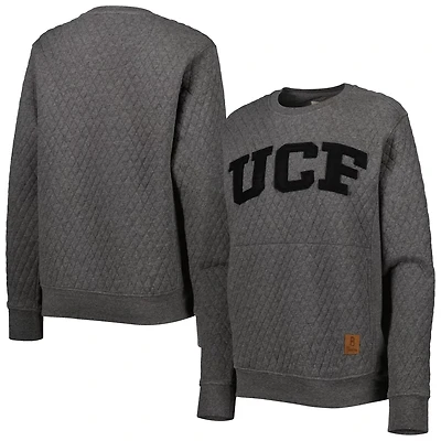 Pressbox Heather Charcoal UCF Knights Moose Quilted Pullover Sweatshirt