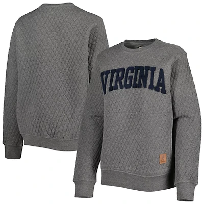 Pressbox Heather Charcoal Virginia Cavaliers Moose Quilted Pullover Sweatshirt