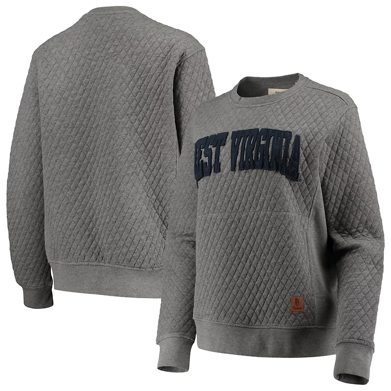 Pressbox Heather Charcoal West Virginia Mountaineers Moose Quilted Pullover Sweatshirt