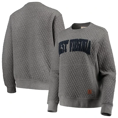 Pressbox Heather Charcoal West Virginia Mountaineers Moose Quilted Pullover Sweatshirt