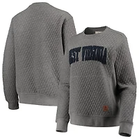 Pressbox Heather Charcoal West Virginia Mountaineers Moose Quilted Pullover Sweatshirt