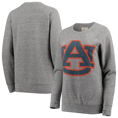 Pressbox Heathered Gray Auburn Tigers Big Team Logo Knobi Fleece Tri-Blend Crew Neck Sweatshirt