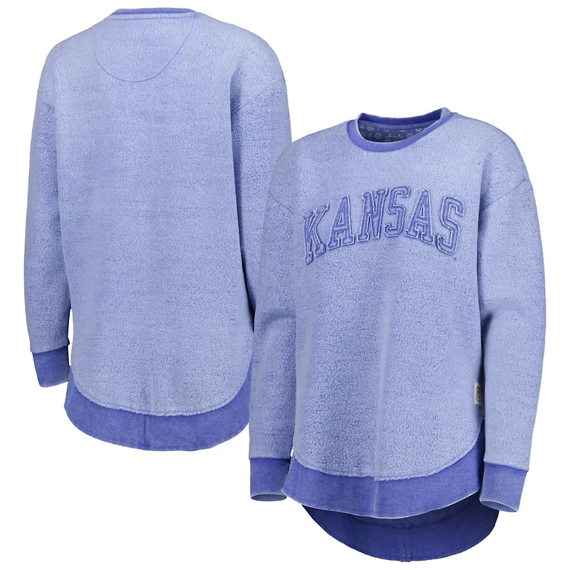 Pressbox Kansas Jayhawks Ponchoville Pullover Sweatshirt