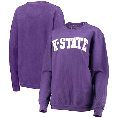 Pressbox Kansas State Wildcats Comfy Cord Vintage Wash Basic Arch Pullover Sweatshirt