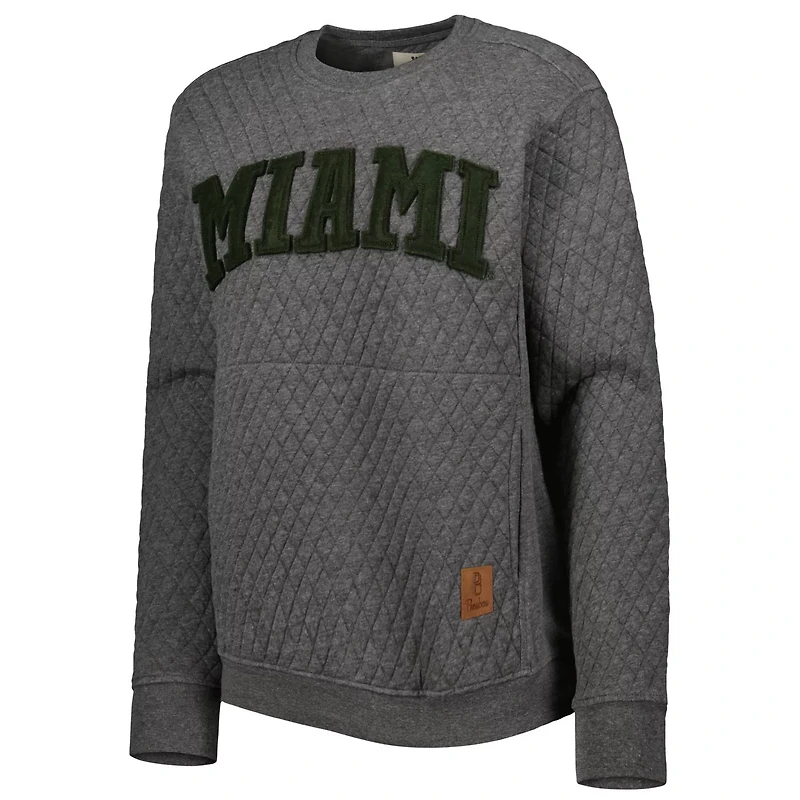 Pressbox Miami Hurricanes Moose Quilted Pullover Sweatshirt