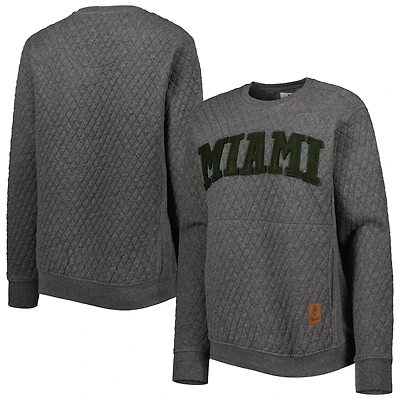 Pressbox Miami Hurricanes Moose Quilted Pullover Sweatshirt