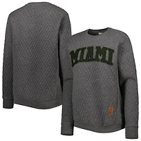 Pressbox Miami Hurricanes Moose Quilted Pullover Sweatshirt