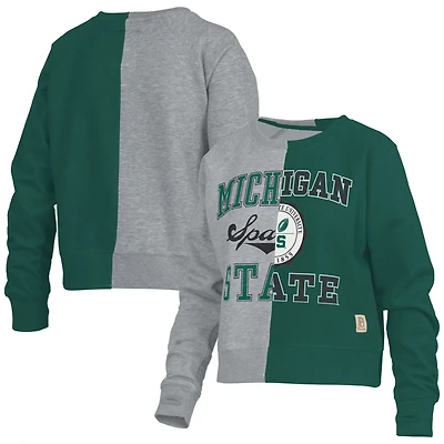 Pressbox Michigan State Spartans Half and Raglan Pullover Sweatshirt