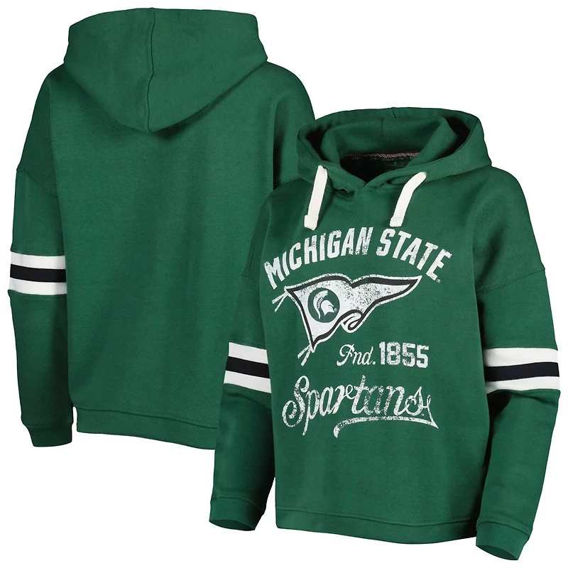 Pressbox Michigan State Spartans Super Pennant Pullover Hoodie