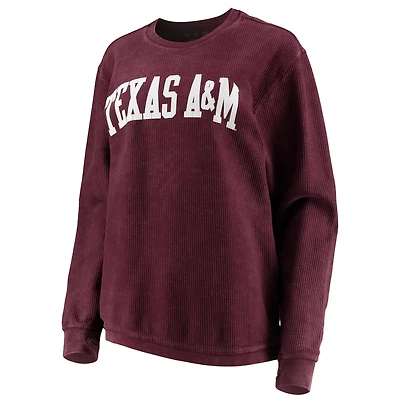 Pressbox Texas AM Aggies Comfy Cord Vintage Wash Basic Arch Pullover Sweatshirt