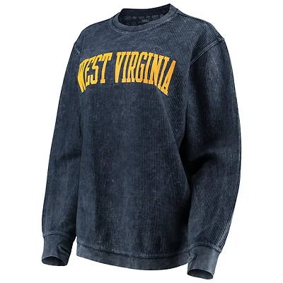 Pressbox West Virginia Mountaineers Comfy Cord Vintage Wash Basic Arch Pullover Sweatshirt