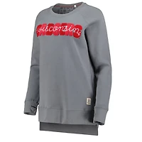 Pressbox Wisconsin Badgers Pinehurst Chenille Raglan Pullover Sweatshirt