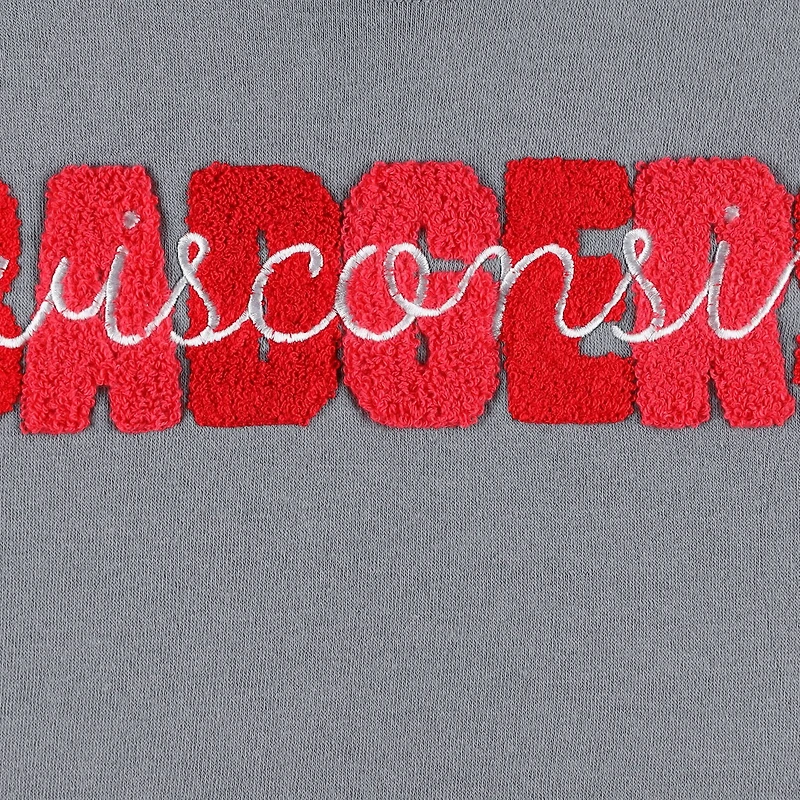 Pressbox Wisconsin Badgers Pinehurst Chenille Raglan Pullover Sweatshirt