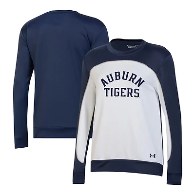 Under Armour /White Auburn Tigers Colorblock Pullover Sweatshirt