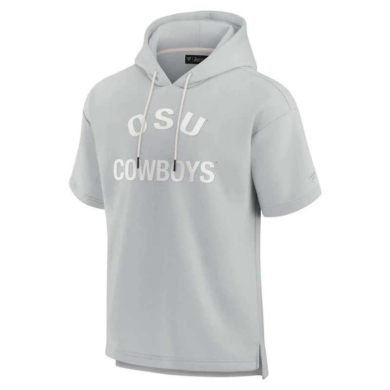 Unisex Fanatics Signature Oklahoma State Cowboys Elements Super Soft Fleece Short Sleeve Pullover Hoodie