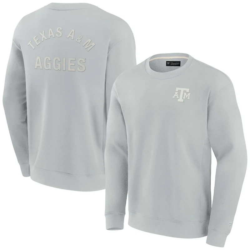Unisex Fanatics Signature Texas AM Aggies Super Soft Pullover Crew Sweatshirt