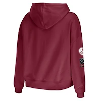 WEAR by Erin Andrews Alabama Tide Mixed Media Cropped Pullover Hoodie