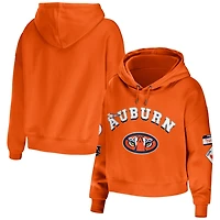 WEAR by Erin Andrews Auburn Tigers Mixed Media Cropped Pullover Hoodie