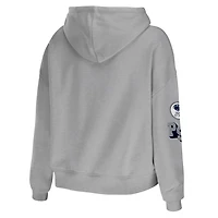 WEAR by Erin Andrews Gray Penn State Nittany Lions Mixed Media Cropped Pullover Hoodie