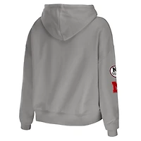 WEAR by Erin Andrews Nebraska Huskers Mixed Media Cropped Pullover Hoodie