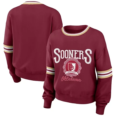WEAR by Erin Andrews Oklahoma Sooners Vintage Pullover Sweatshirt