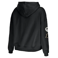 WEAR by Erin Andrews Purdue Boilermakers Mixed Media Cropped Pullover Hoodie