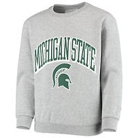 Youth Champion Heathered Gray Michigan State Spartans Powerblend Fleece Sweatshirt