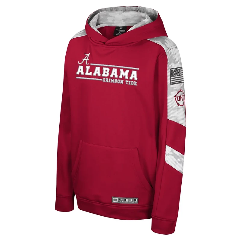 Youth Colosseum Alabama Tide OHT Military Appreciation Cyclone Digital Camo Pullover Hoodie