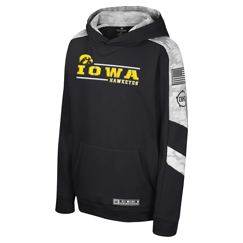 Youth Colosseum Iowa Hawkeyes OHT Military Appreciation Cyclone Digital Camo Pullover Hoodie