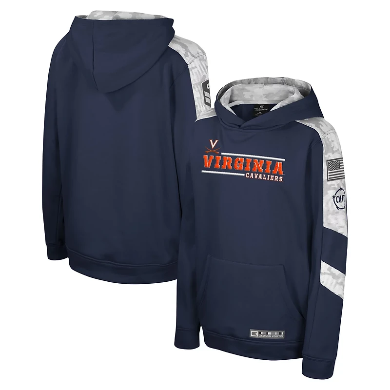Youth Colosseum Virginia Cavaliers OHT Military Appreciation Cyclone Digital Camo Pullover Hoodie