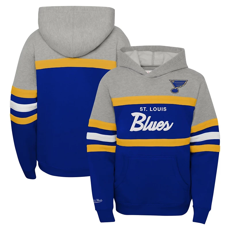 Youth Mitchell  Ness St Louis Blues Head Coach Pullover Hoodie