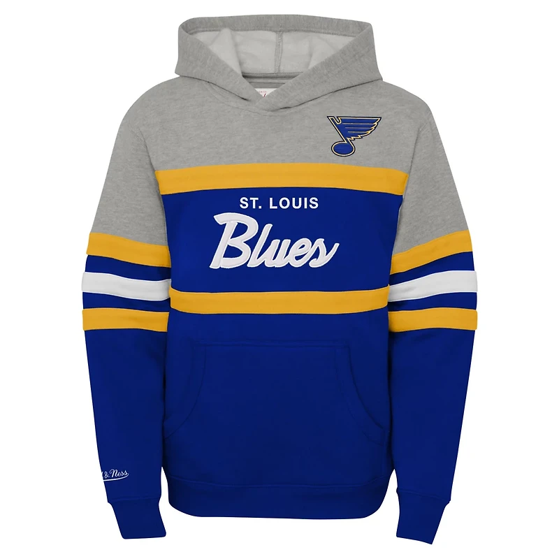 Youth Mitchell  Ness St Louis Blues Head Coach Pullover Hoodie