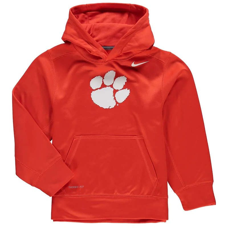 Youth Nike Clemson Tigers Logo KO Pullover Performance Hoodie