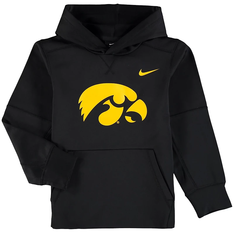 Youth Nike Iowa Hawkeyes Logo KO Pullover Performance Hoodie