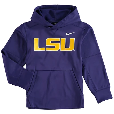 Youth Nike LSU Tigers Logo KO Pullover Performance Hoodie