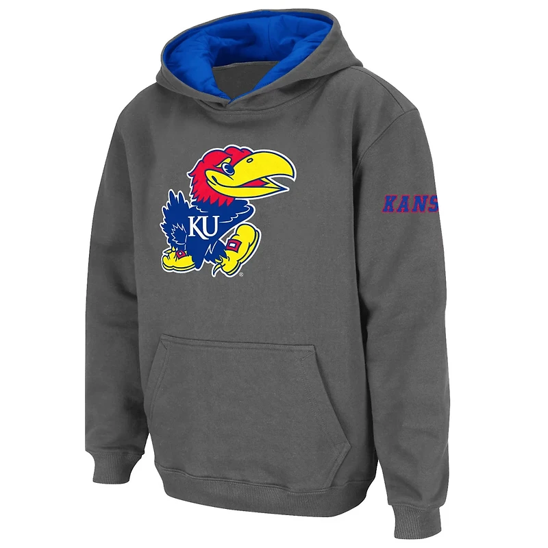 Youth Stadium Athletic Kansas Jayhawks Big Logo Pullover Hoodie