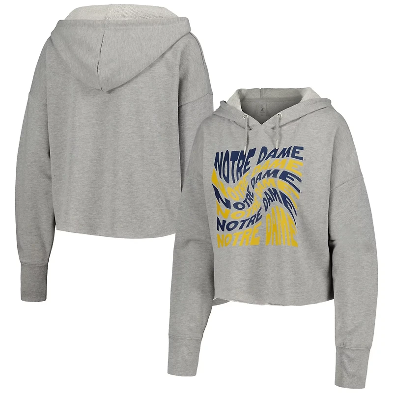 ZooZatz Notre Dame Fighting Irish Swirl Cropped Pullover Hoodie