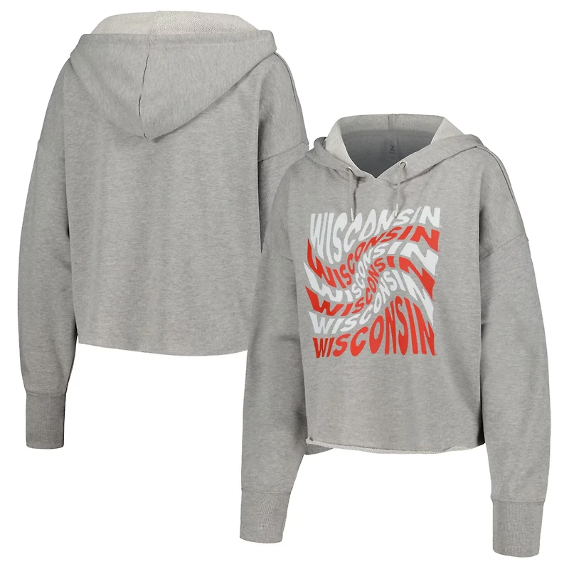 ZooZatz Wisconsin Badgers Swirl Cropped Pullover Hoodie