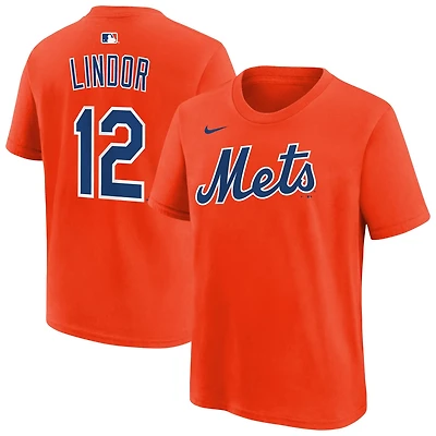 Youth Nike Francisco Lindor New York Mets Name  Number T-Shirt