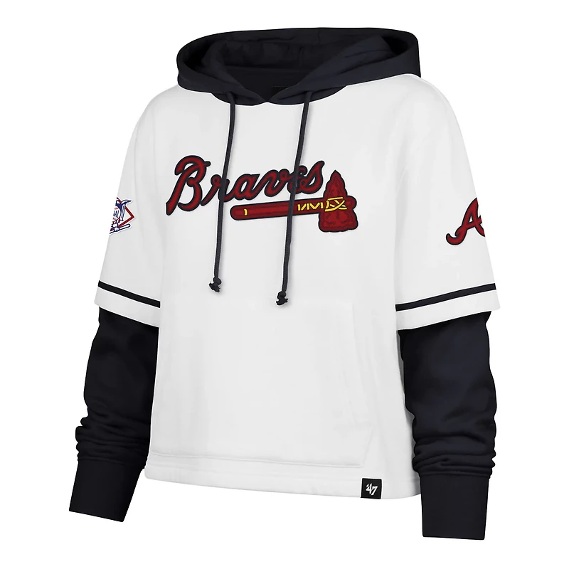 '47 Atlanta Braves Trifecta Shortstop Cropped Pullover Hoodie