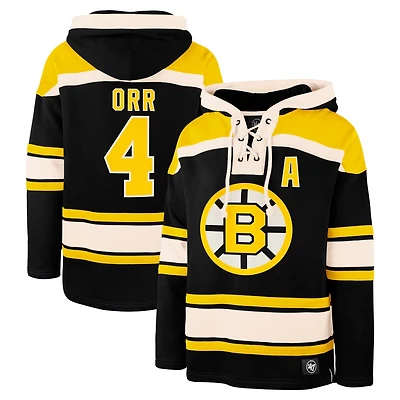 '47 Bobby Orr Boston Bruins Retired Player Name  Number Lacer Pullover Hoodie