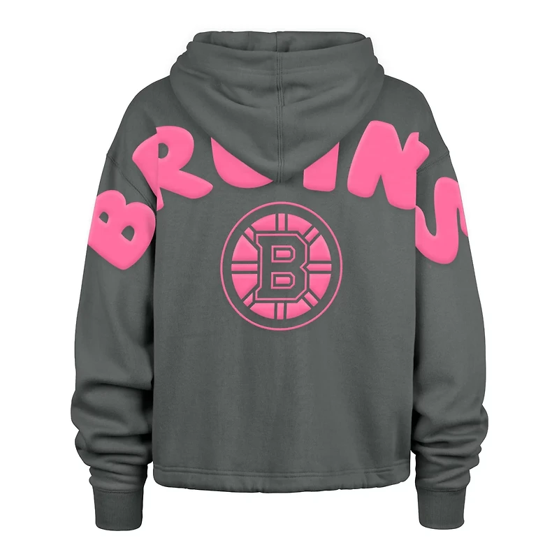 '47 Boston Bruins Bright Side Venice Cropped Pullover Hoodie
