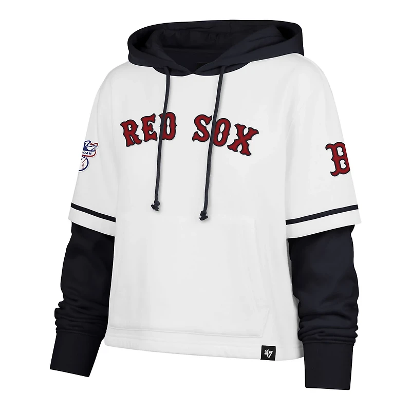 '47 Boston Red Sox Trifecta Shortstop Cropped Pullover Hoodie