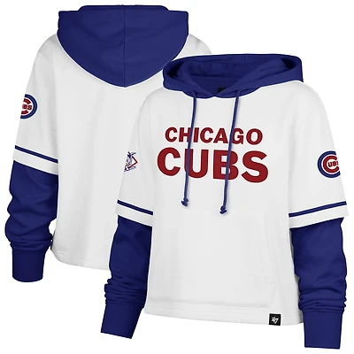 '47 Chicago Cubs Trifecta Shortstop Cropped Pullover Hoodie