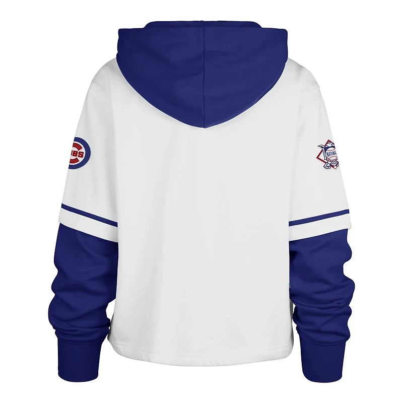 '47 Chicago Cubs Trifecta Shortstop Cropped Pullover Hoodie