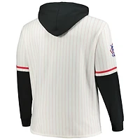 '47 Cincinnati Reds Big  Tall Pinstripe Double Header Collection Pullover Hoodie