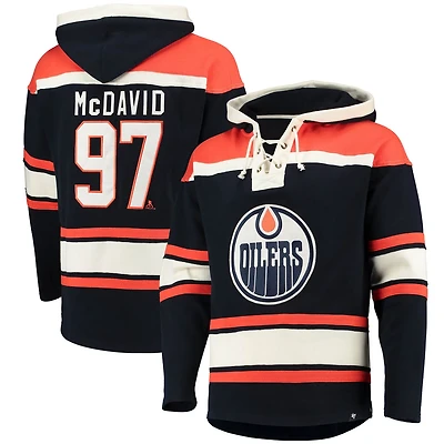 '47 Connor McDavid Edmonton Oilers Player Name  Number Lacer Pullover Hoodie