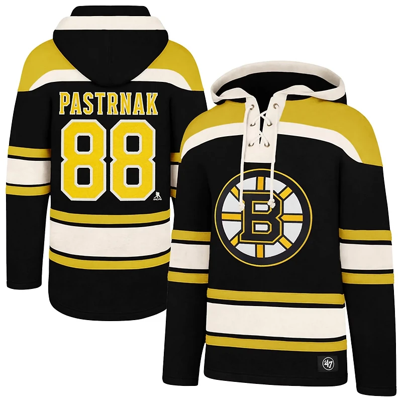 '47 David Pastrnak Boston Bruins Big  Tall Lace-up Pullover Hoodie